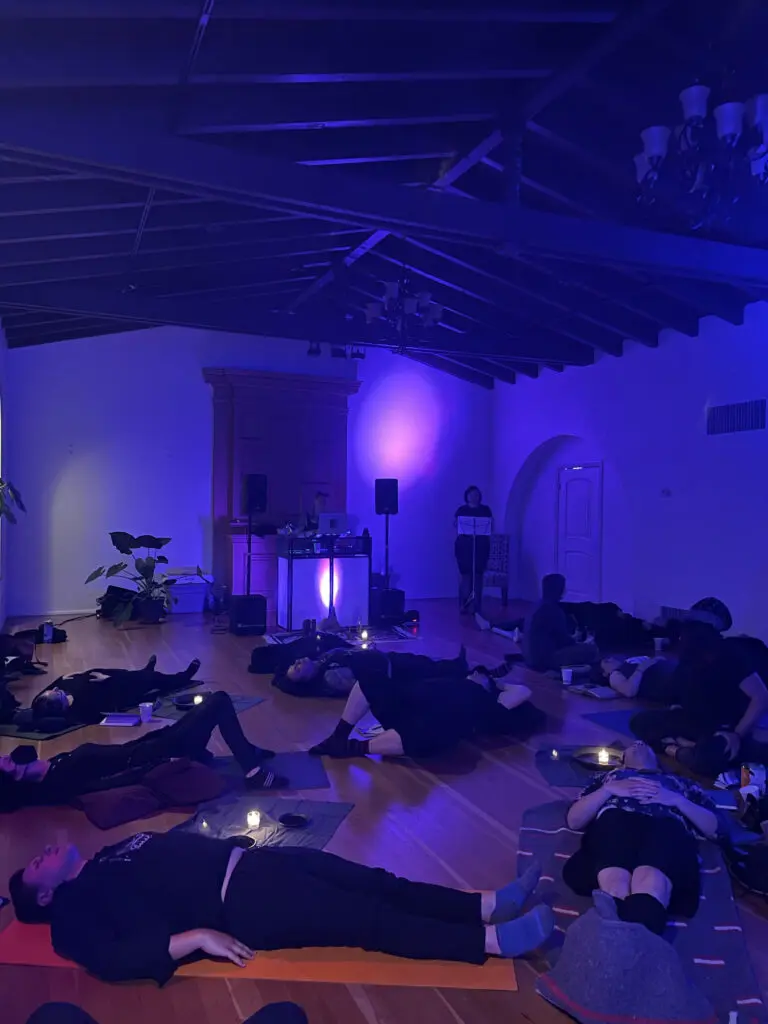 A small group during a sound bath (Courtesy of Dark Ambient Sound Bath) 