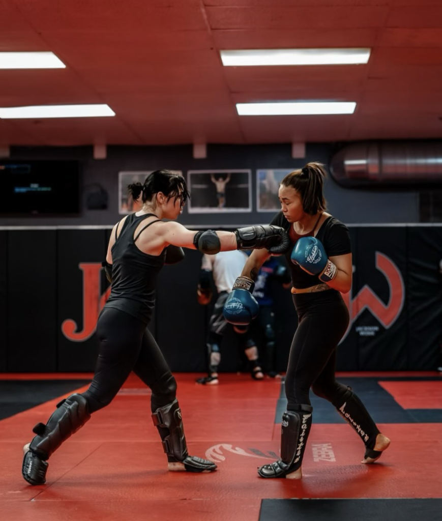 Lydia Warren sparring at Jackson Wink MMA Academy