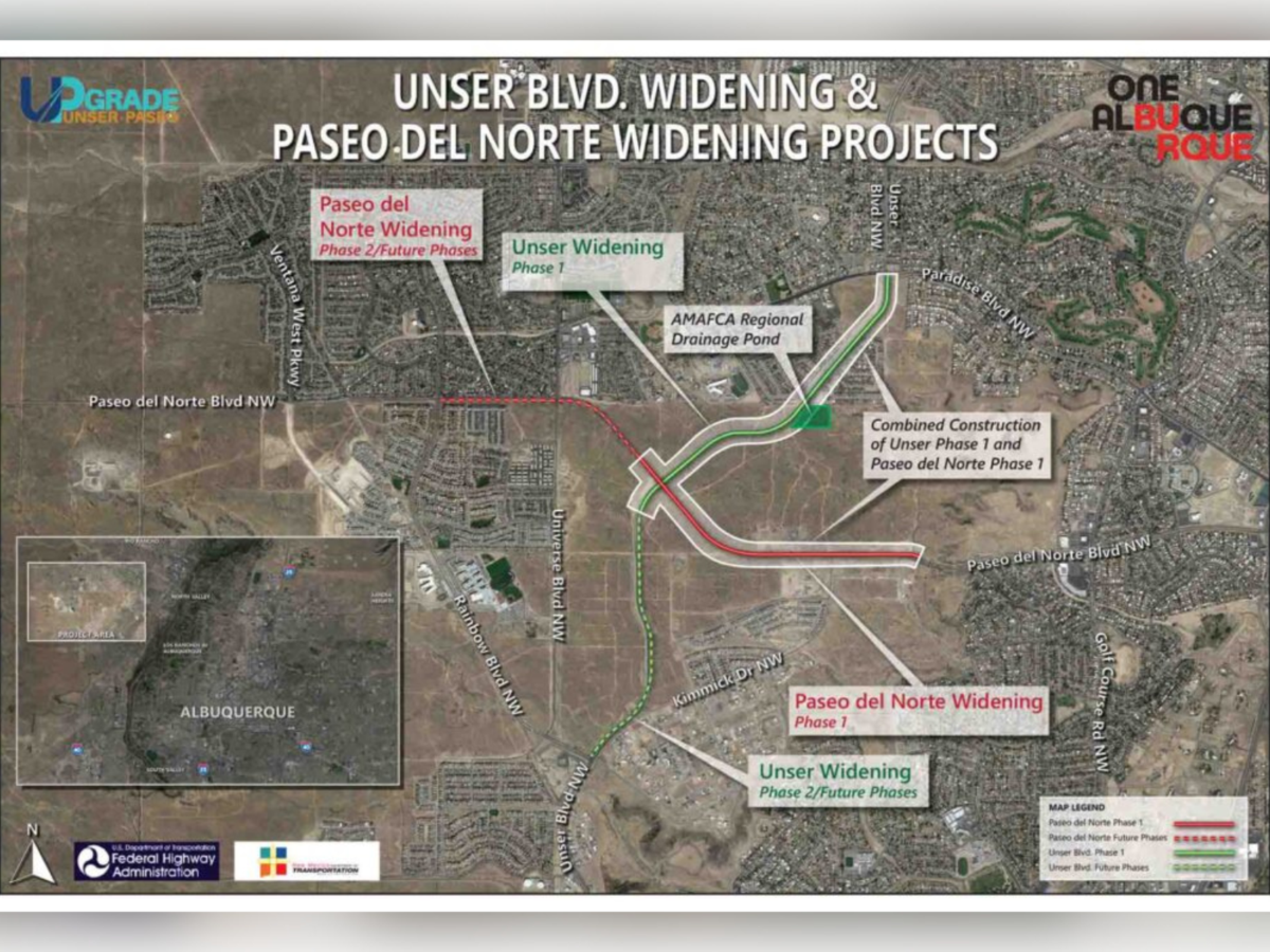 Tens of thousands of Rio Rancho and Westside commuters who rely on the Unser Boulevard and Paseo del Norte corridor will hear — and feel — the next phase of construction starting Tuesday, as crews begin blasting through the basalt bedrock beneath one of the metro area's most congested intersections. (CABQ)