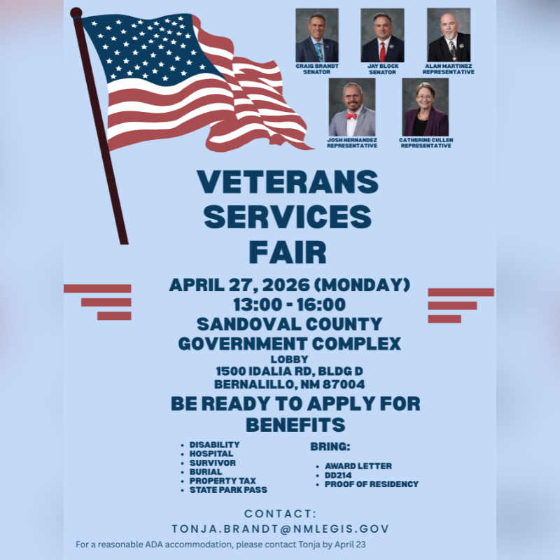 Rio Rancho legislators bringing Veterans Services Fair to Sandoval County