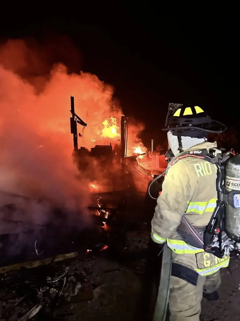 Rio Rancho Fire and Rescue crews responded at approximately 3:55 a.m. May 2 to reports of a fully engulfed residential structure. (RRFR)
