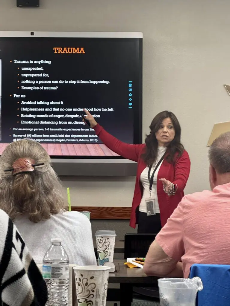 Laci Steele's nonprofit organization provides financial grants to officers facing medical or financial crises, sponsors family-friendly department events and runs a Family Support Academy twice a year — a program that coaches spouses on how to manage a partner's occupational trauma. (Courtesy photo)