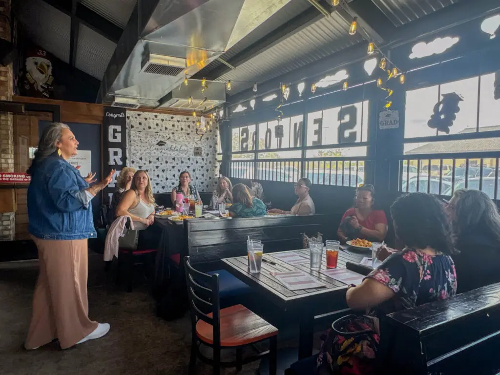 Nicole Sterling-Bruton speaking during a FemCity ABQ Luncheon (Photo by Sara Atencio-Gonzales)