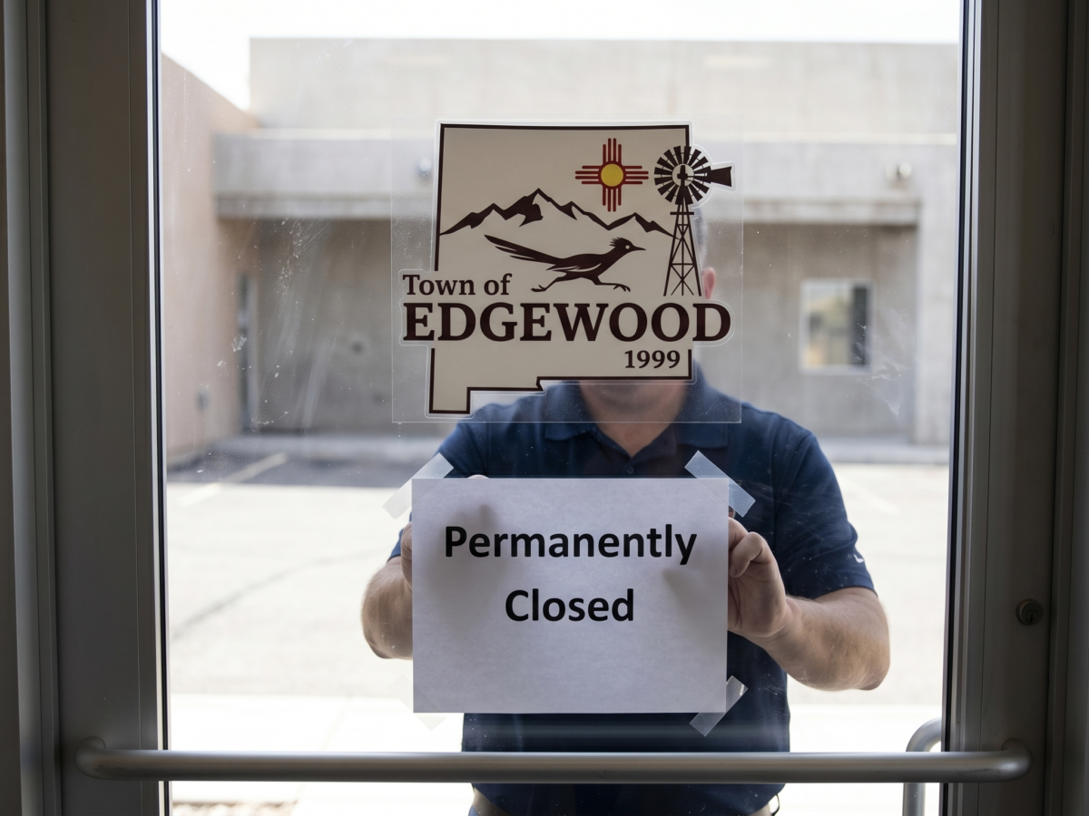 Illustration showing closure of town hall in Edgewood