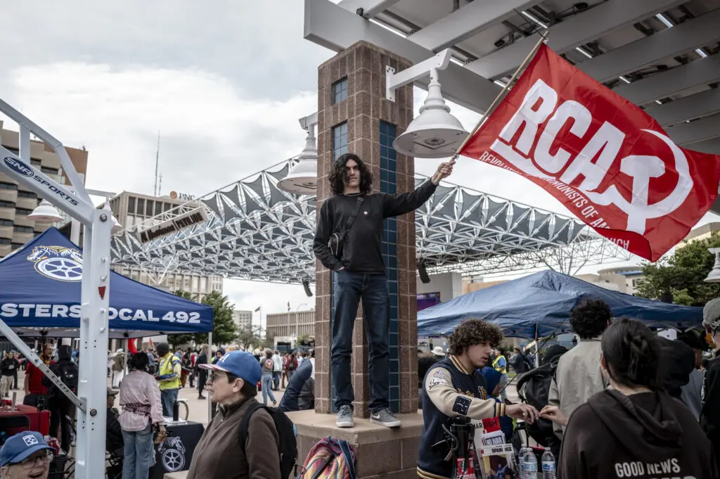Friday was International Workers’ Day with more than 25 local labor unions and community organizations gathered for a rally and a march at Albuquerque Civic Plaza.

Roberto E. Rosales for the The Paper