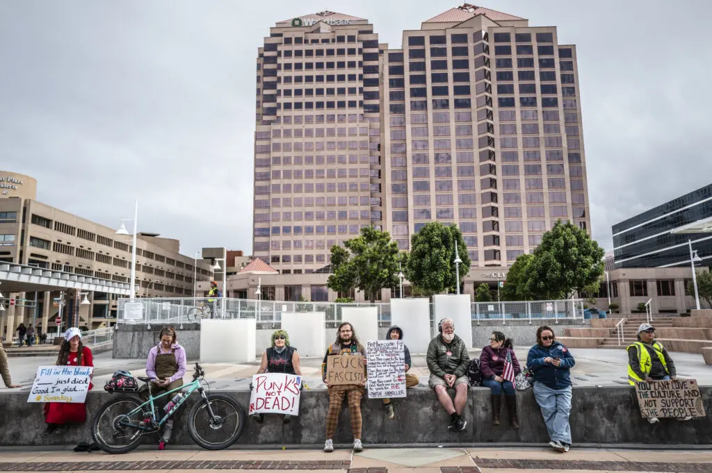 Friday was International Workers’ Day with more than 25 local labor unions and community organizations gathered for a rally and a march at Albuquerque Civic Plaza. Roberto E. Rosales for the The Paper