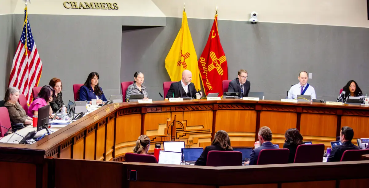 The Albuquerque City Council debates the city budget during the May 18 council meeting. (Jesse Jones)