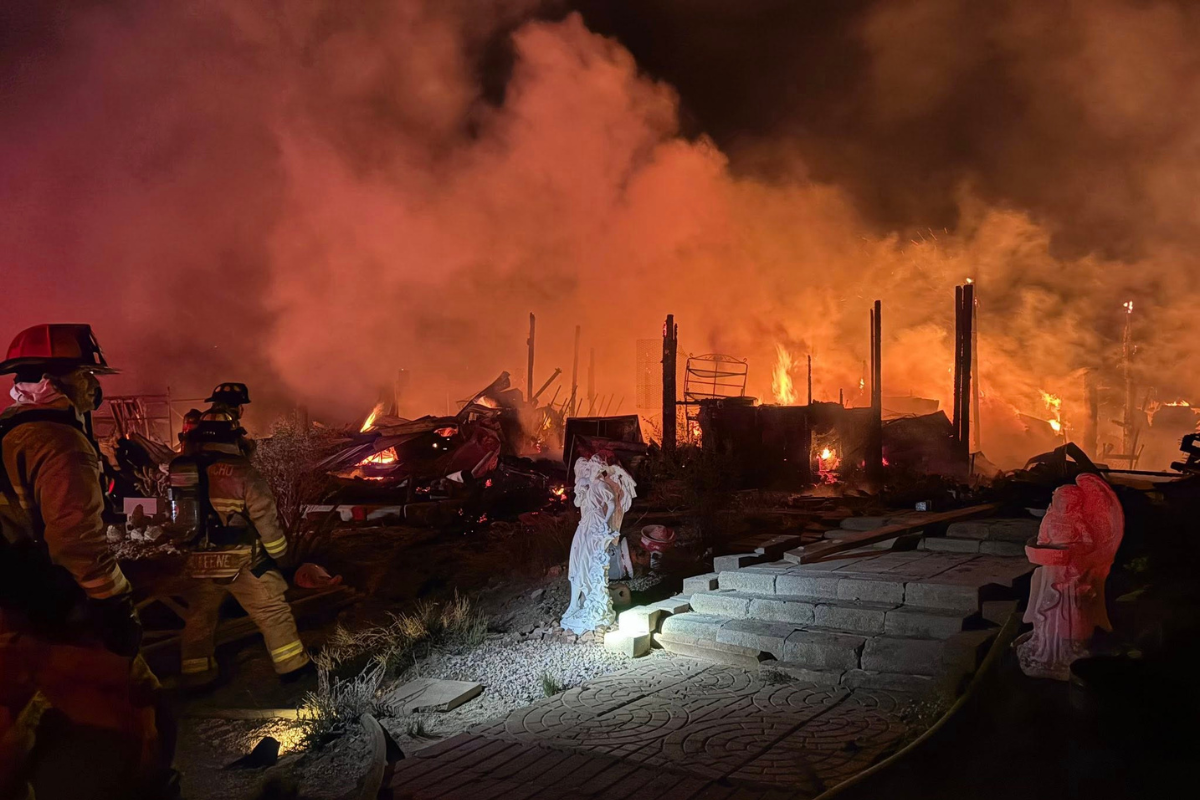 Rio Rancho Fire and Rescue crews responded at approximately 3:55 a.m. May 2 to reports of a fully engulfed residential structure. (RRFR)