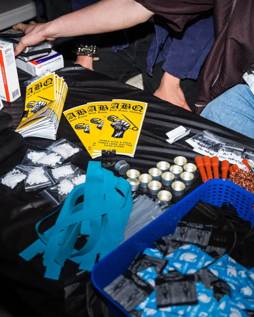 A table full of health and safety pamphlets