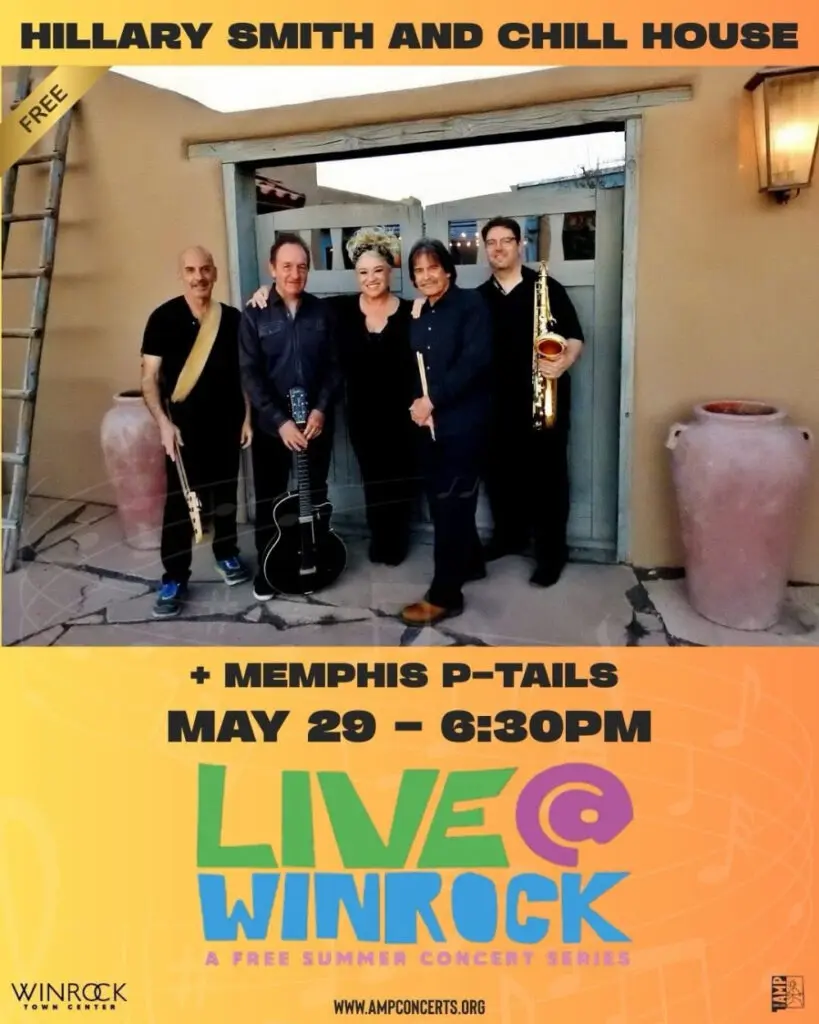 A blues band stands in an adobe doorway