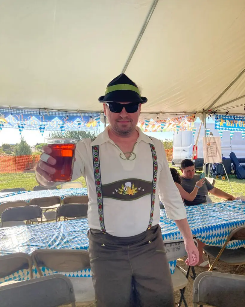 Brew Lab 101's Scott Salvas celebrates at Oktoberfest. (Courtesy photo)