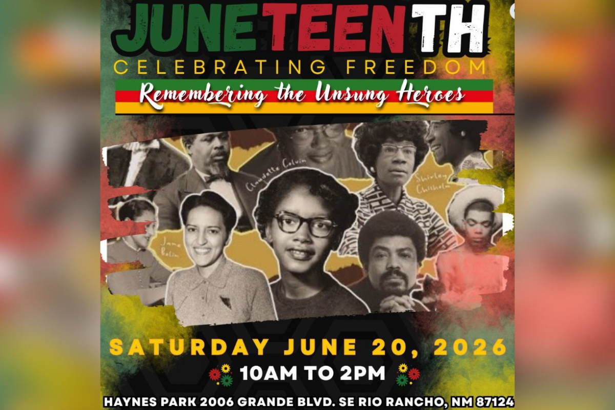 Rio Rancho marks Juneteenth with a free community celebration Saturday, June 20 at Haynes Park, bringing together music, food and performance to honor the emancipation of enslaved Americans.