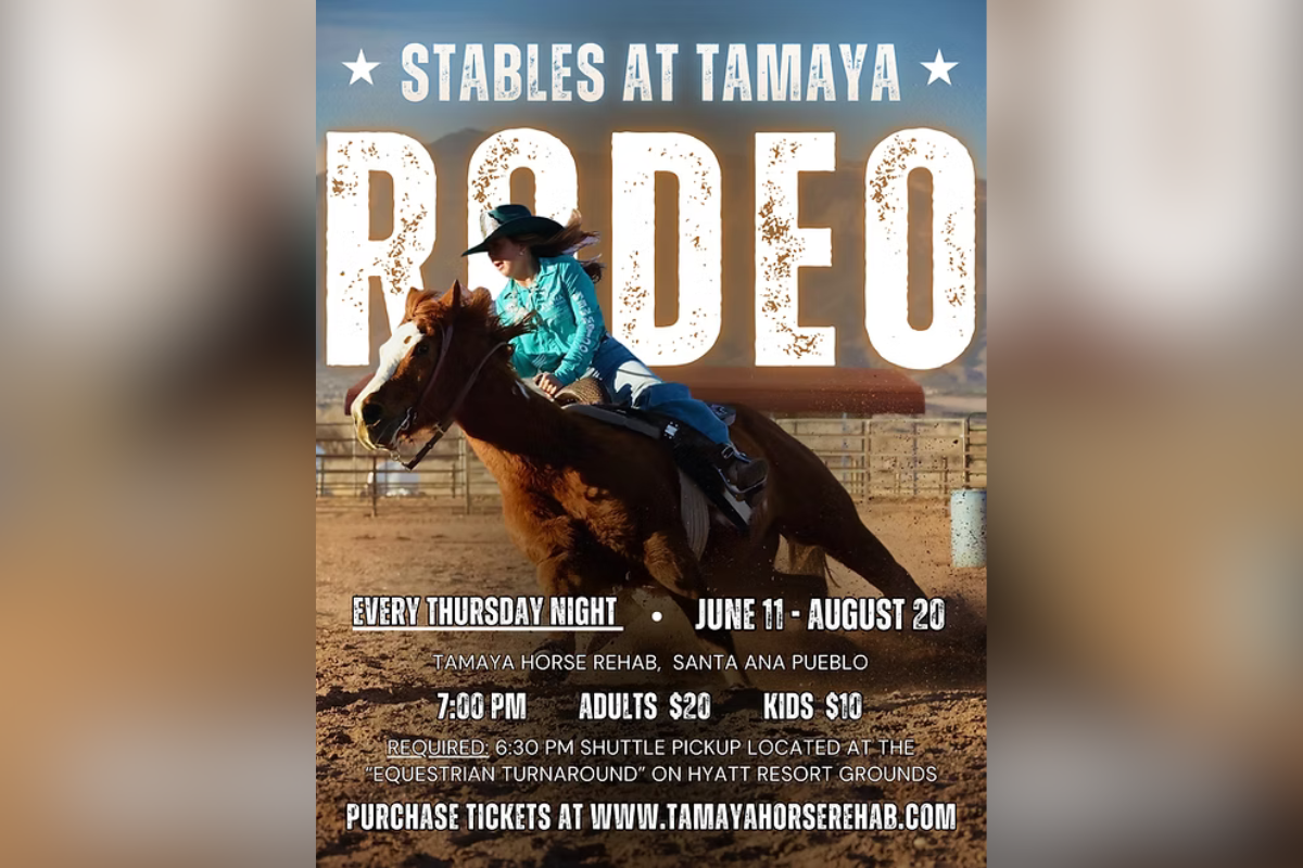 Families looking for a weekly dose of New Mexico's ranching heritage this summer can catch Rodeo Tamaya, a public rodeo series returning to Santa Ana Pueblo every Thursday evening through Aug. 13.