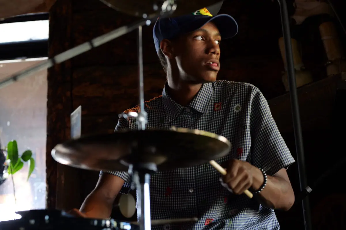 David Bethany playing drums for the band Treeo, who will be performing for Music Under the Stars on June 25. (Courtesy of The Outpost)