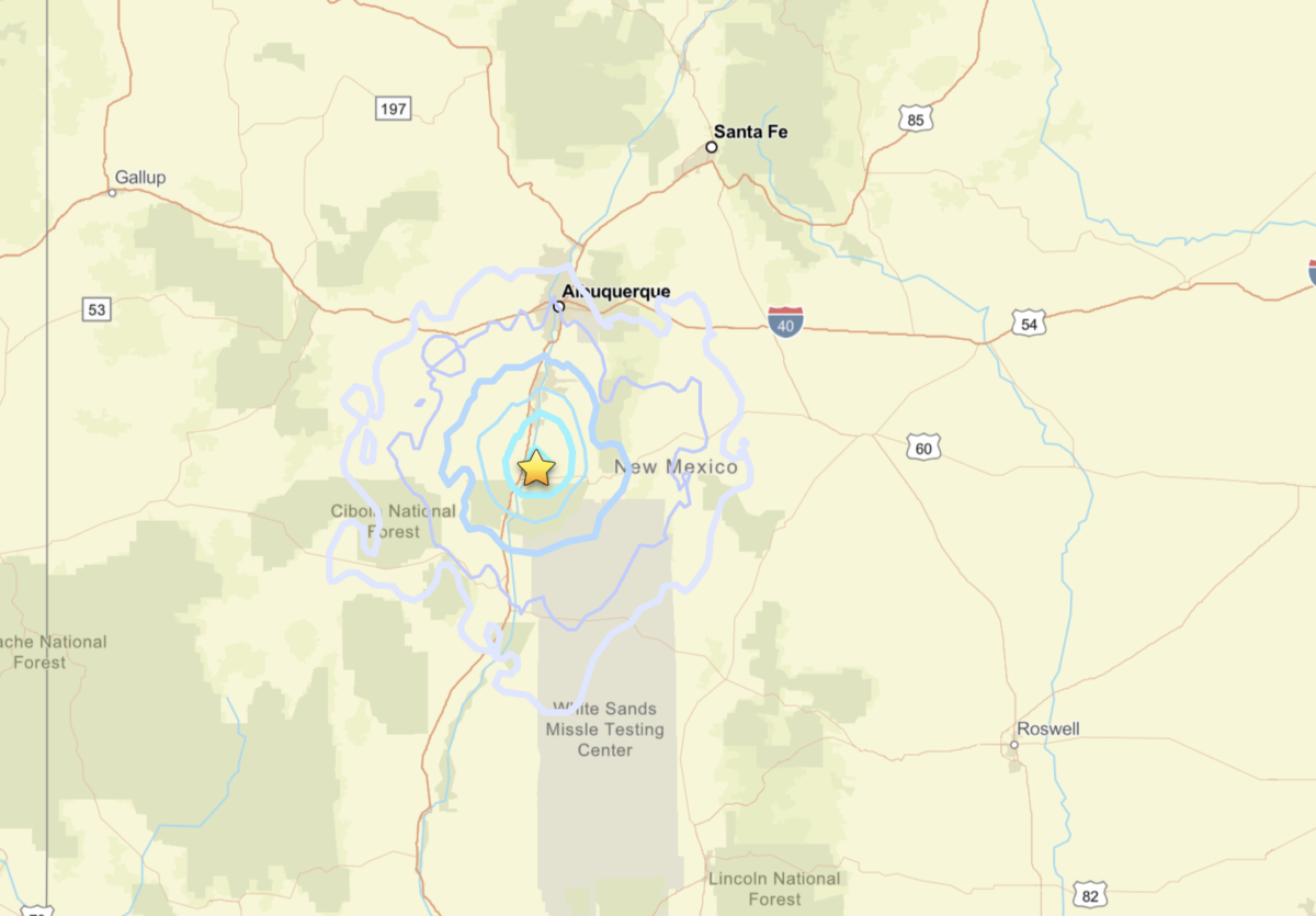 Earthquake in Valencia County (USGS)