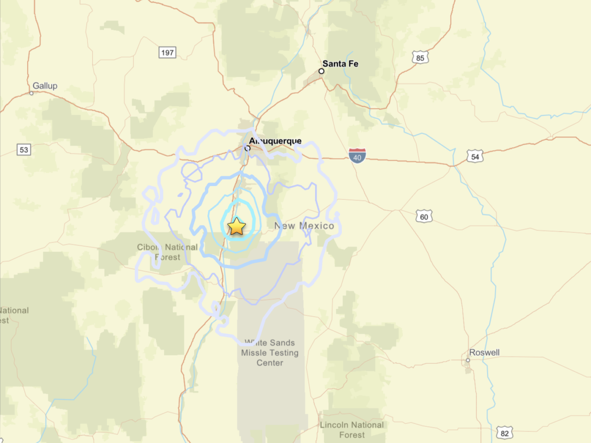 Earthquake in Valencia County (USGS)