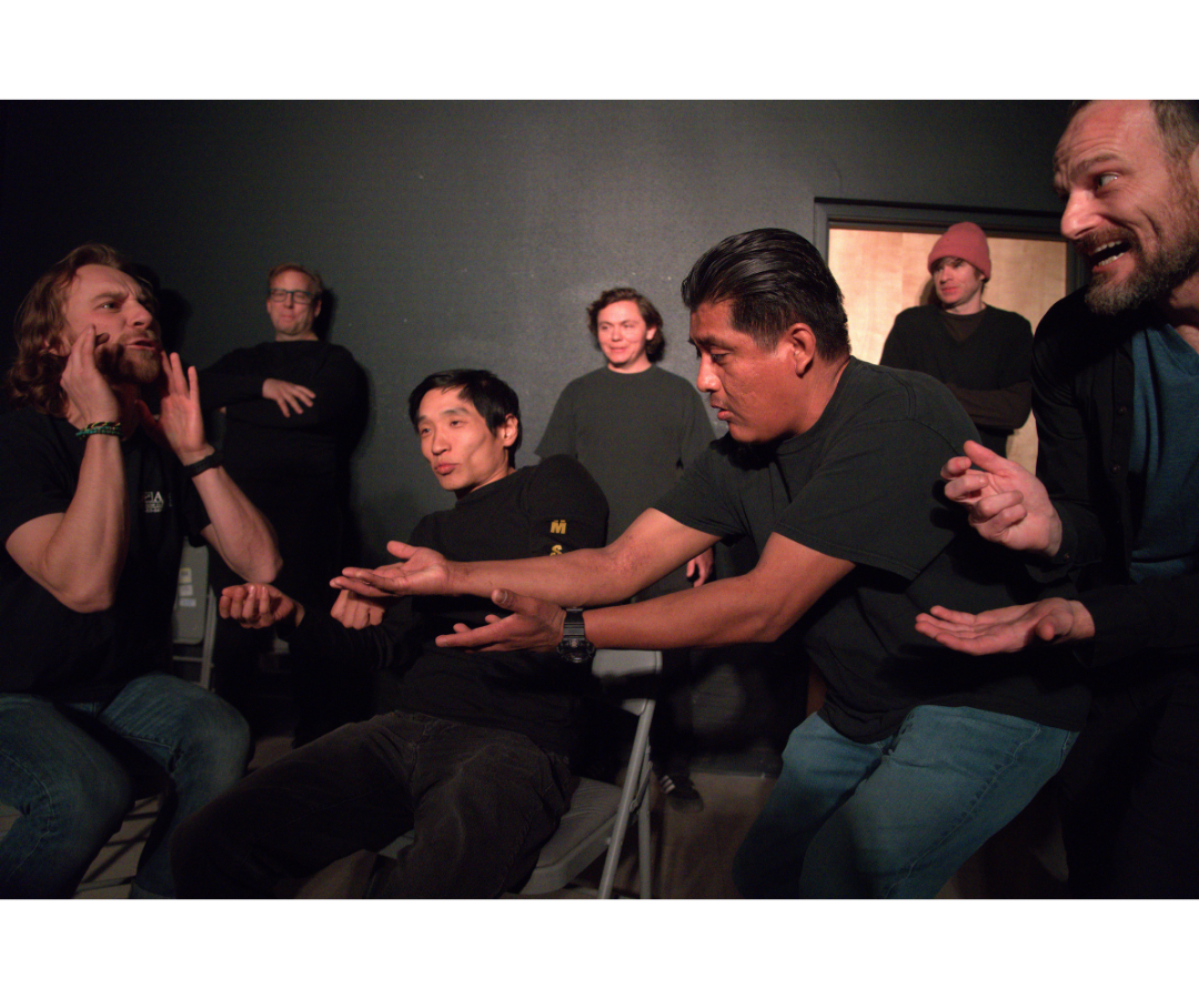 The Boyz™️_DED ASSSS™️Improv Show Left to right: Brendan Barth, Benjamin Fuller, Kevin Chambers, Marc Esquibel, Tristan Notah, Hayden Arter, Ron Weisberg Directed by Rachel Michaela Produced by The Faculty Lounge® (Photo by Russell Maynor)