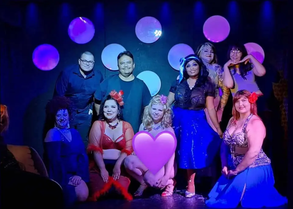Cast in a Whose Chorus Line Is It Anyway? from a 2025 show. (Courtesy of Stacia Vu)