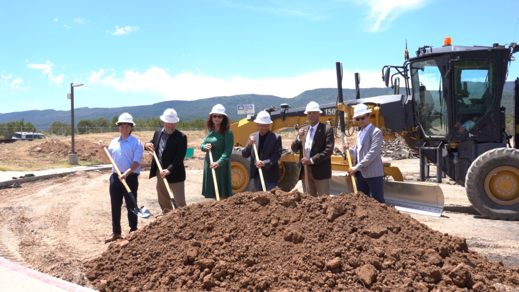 Legislators and leaders of East Mountain schools help turn dirt to start construction of the new middle school campus, June 2, 2026 (EMHS)