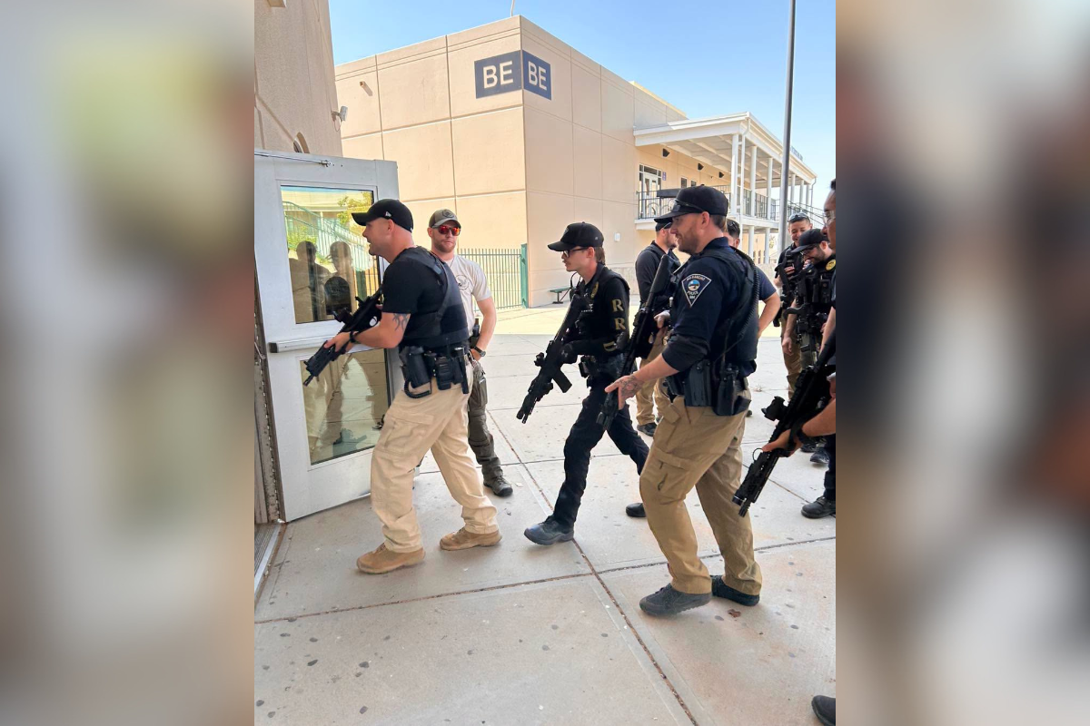 The Rio Rancho Police Department confirmed officers are practicing active shooter response tactics on campus, working alongside paramedic crews to rapidly mitigate threats if a real one ever emerges.