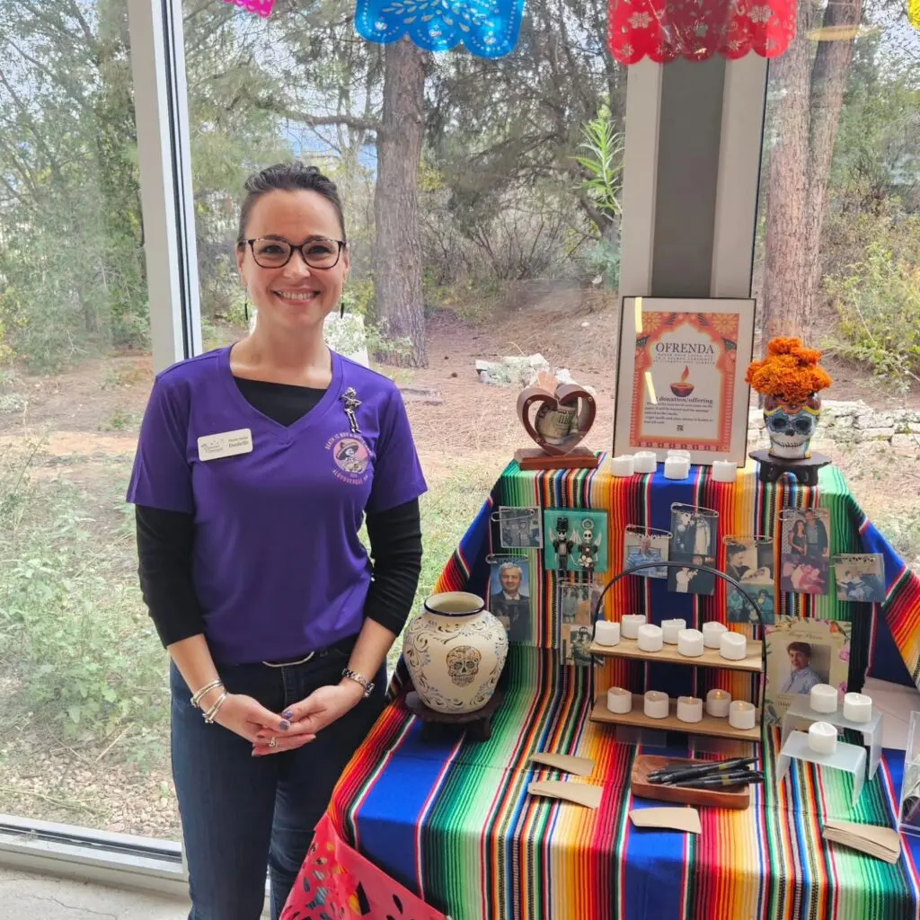 Danielle Slupesky tabling at the Death is Not a Dirty Word Resource Fair (Courtesy of the New Mexico Deathcare Network)
