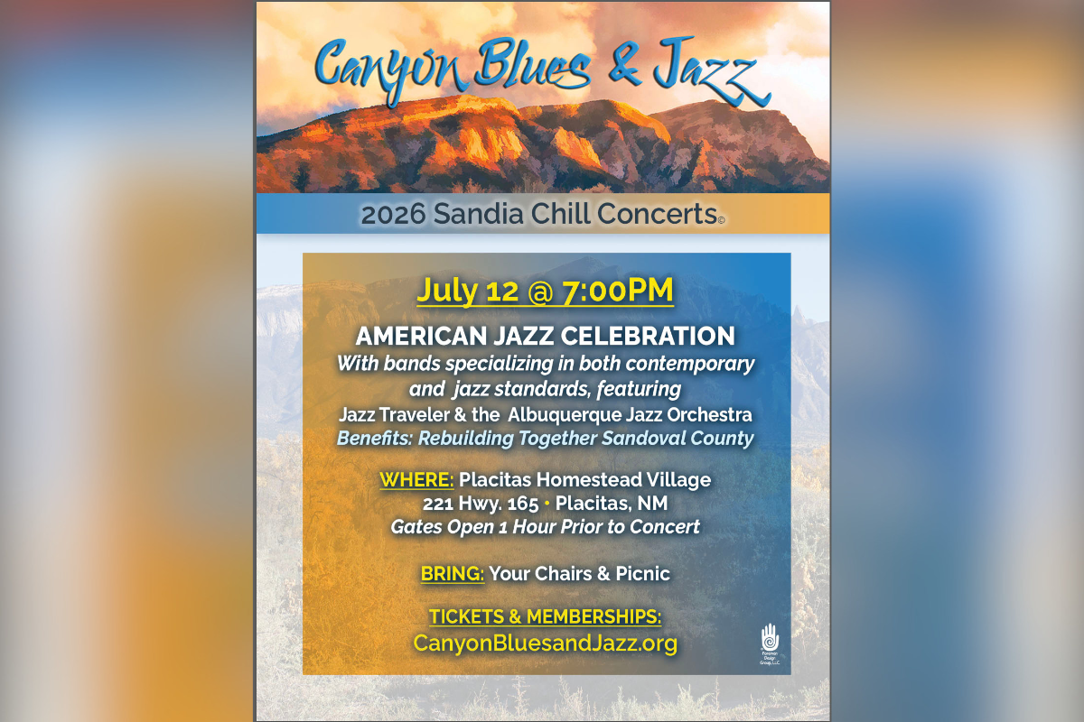 Music lovers in Placitas won't have to drive far for a summer concert series that doubles as a fundraiser for local nonprofits, with three shows scheduled between July and September at Placitas Homestead Village.