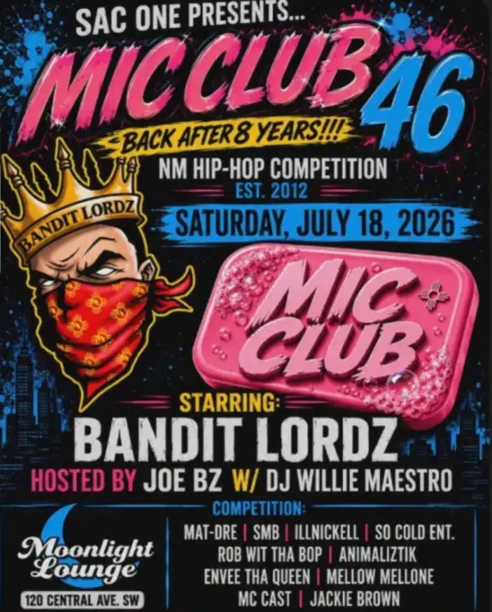 Poster for a hip hop competition featuring a cartoon wearing a bandana and crown.