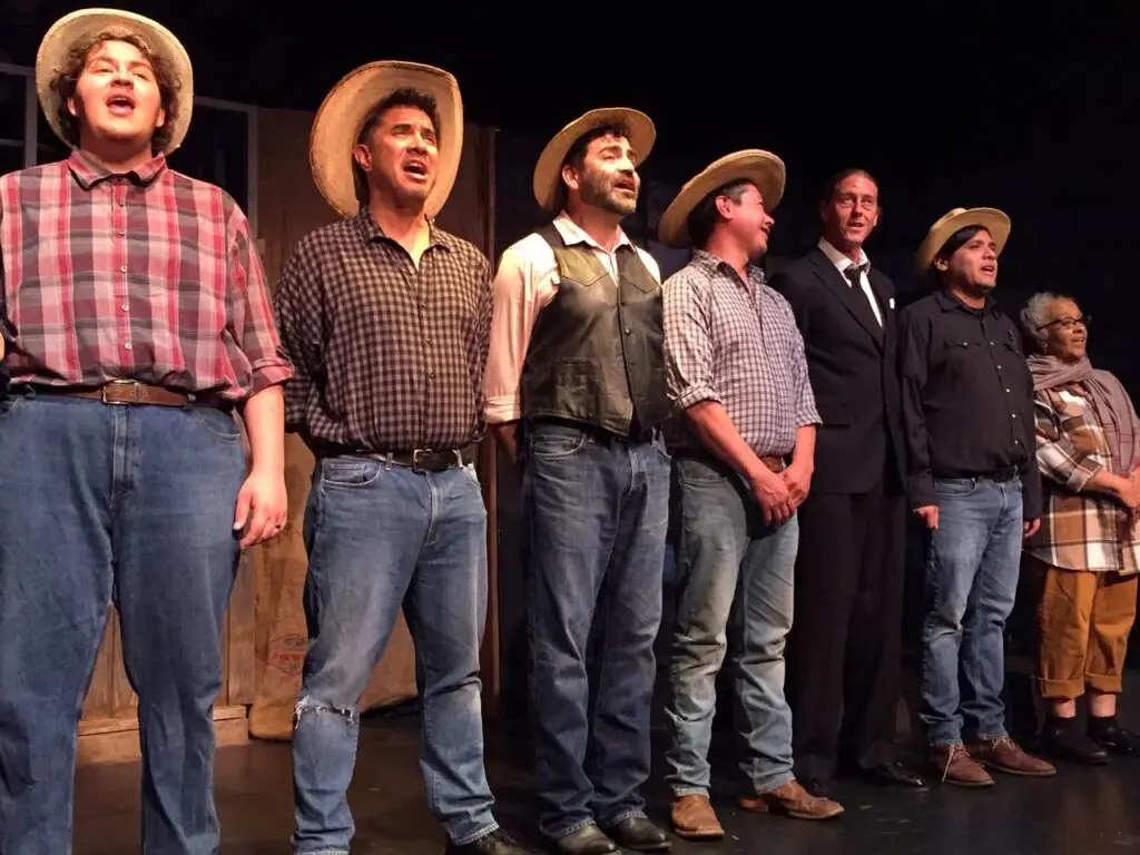 Actors as the miners in Esperanza (Courtesy of Teatro Paraguas)