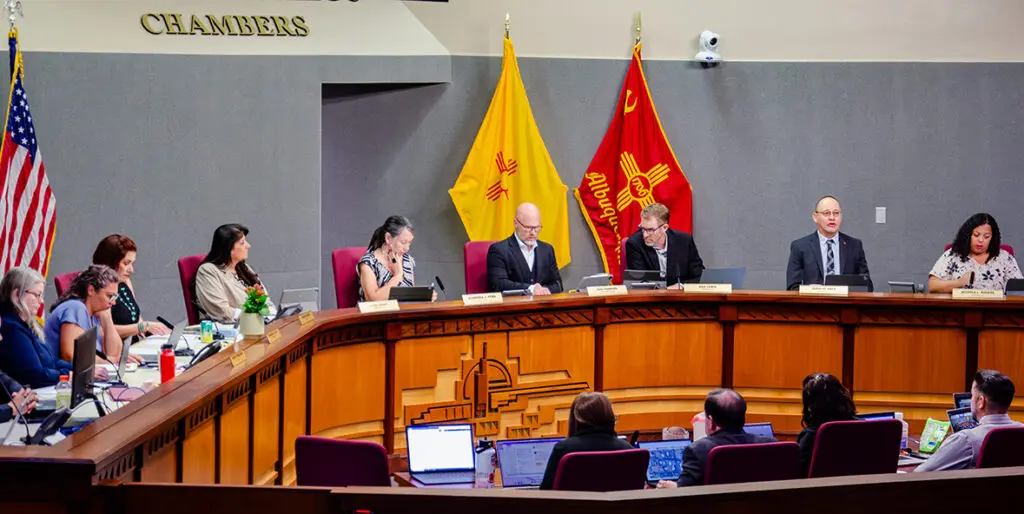 The Albuquerque City Council met Monday, Aug. 17, 2026, and voted 7-1 to reject a hearing officer’s recommendation involving the Empower Health Service shelter on Yale Boulevard. (Jesse Jones)