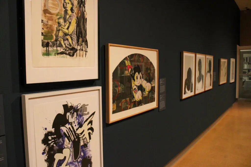 A few art pieces apart of the Tamarind Goes Global exhibition (Photo by Julian Paras)