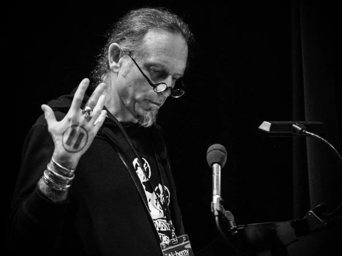 Bryan Konefsky lecturing at the Alchemy Film Festival in Scotland (Courtesy of Bryan Konefsky)