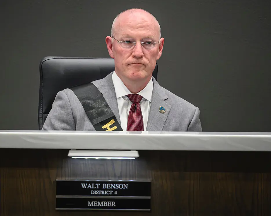 Pictured is County Commissioner for District 4 Walt Benson during the County Commission meeting Tuesday August 11, 2026
Photo by Roberto E. Rosales for the Paper