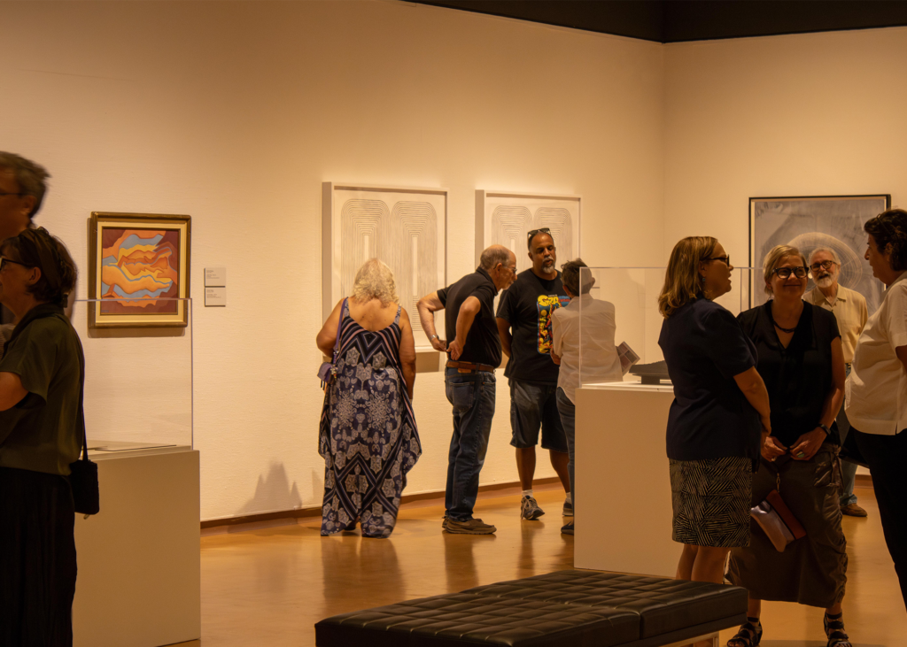 Guests at the reopening at the UNM Art Museum (Photo by Sara Atencio-Gonzales)