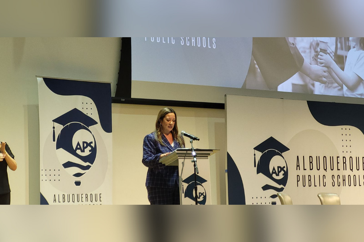 APS Superintendent Gabriella Durán Blakey speaks during her State of the District address Monday. (Rodd Cayton)