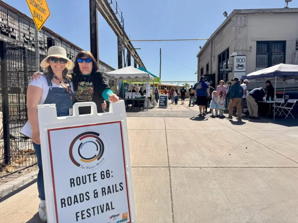 Leba Freed (right) at the Route 66: Roads & Rails Festival (Courtesy of the WHEELS Museum)