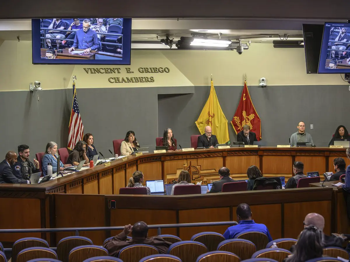 The Albuquerque City Council meets Oct. 5 during a meeting where councilors approved changes shifting development notice and appeal rights from regional coalitions to neighborhood associations. Photo by Roberto E. Rosales for the Paper