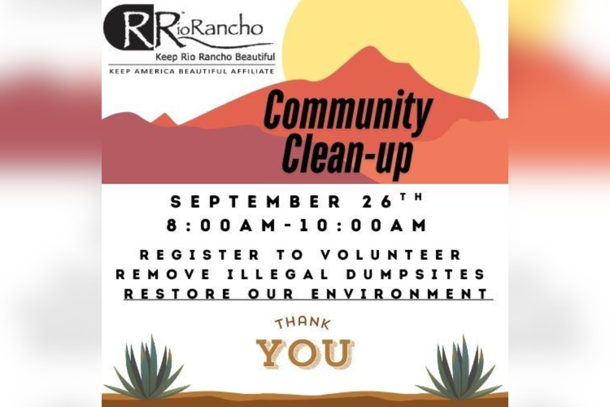 Rio Rancho's open desert has become an unofficial and unwelcome dumping ground, and Keep Rio Rancho Beautiful is asking residents to help take it back during the group's annual Fall Community Cleanup on Saturday, Sept. 26, from 8 to 10 a.m. (CoRR)