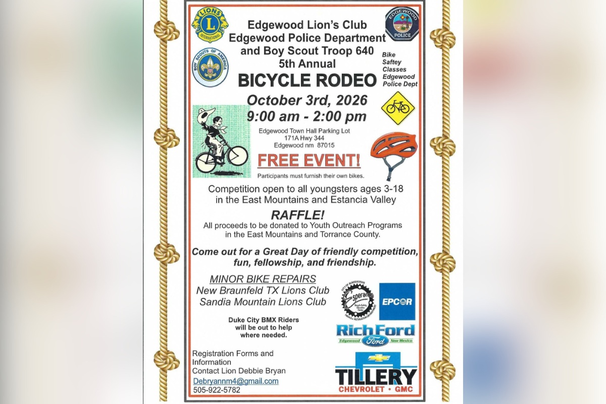 Young riders ages 3 to 18 can trade reins for handlebars at the fifth annual Bicycle Rodeo, a free event that teaches bike safety in Edgewood on Saturday, Oct. 3.