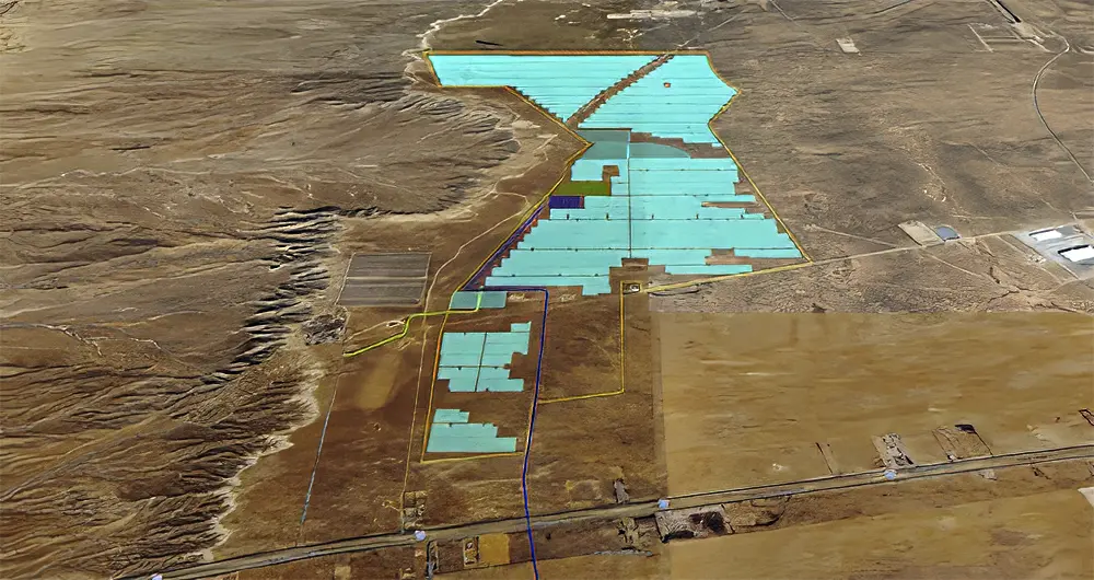 Map showing the proposed location of DESRI’s solar and battery storage project on Albuquerque’s Westside. The 3,000-acre project site is near Atrisco Vista Boulevard, north of Interstate 40. (Courtesy of Bernalillo County)