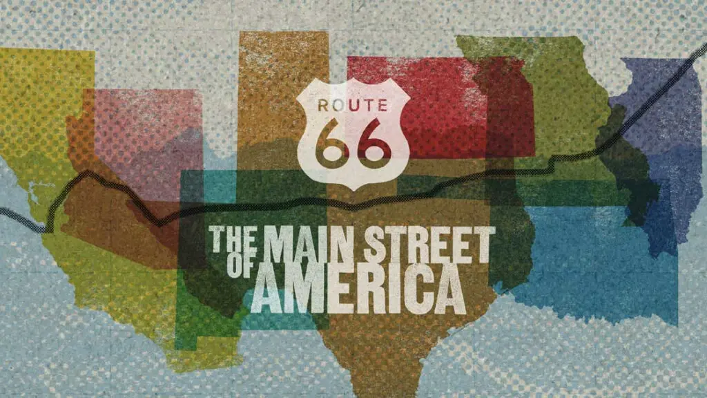 A poster for a documentary film with a map of the US.