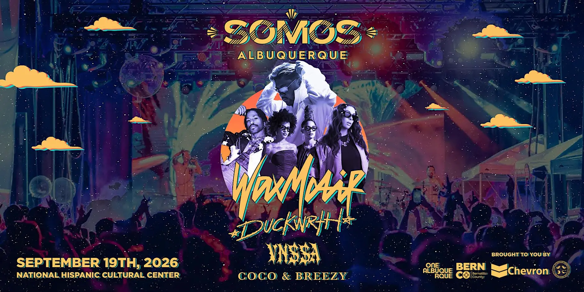 A poster for the SOMOS Festival featuring musicians.