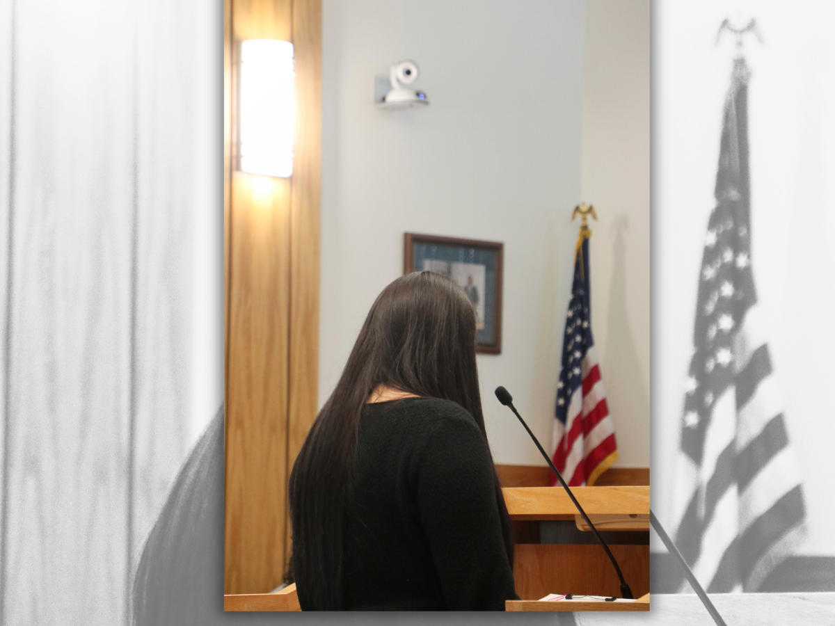 A speaker is shown during the September meeting of the Chaves County Commissioners