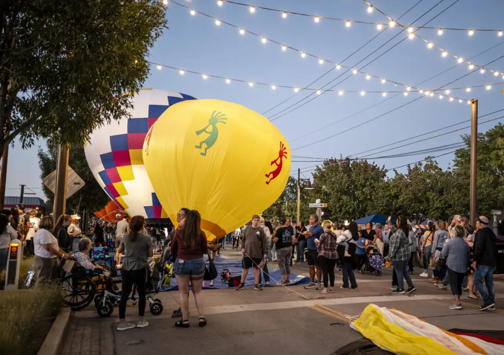 The “Globito Glow in the Village” on the original Route 66 along the Village of Los Ranchos lit up the night with 66 Globitos Monday evening. For the second time ever the event brought family and vendors together for a magical night. Photo by Roberto E. Rosales for the Paper