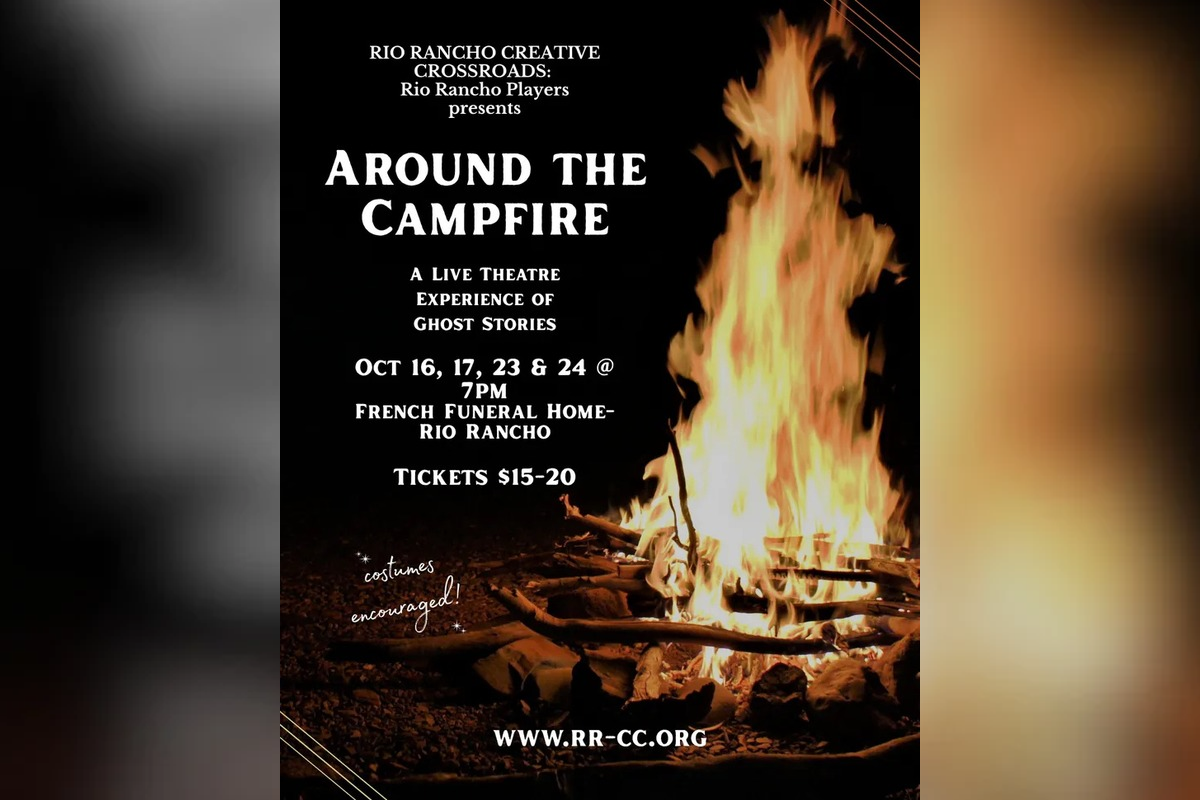 “Around the Campfire” opens Friday and runs two weekends at the funeral home on Unser Boulevard. Thirteen storytellers will gather around an immersive campfire set and mix dramatic readings with theatrical performances, bringing classic lore and fresh nightmares to life around the audience, according to Rio Rancho Creative Crossroads, the nonprofit behind the community theater troupe.