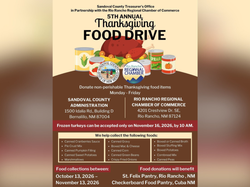 The season of service: SandCo treasurer’s office seeking Thanksgiving food donations