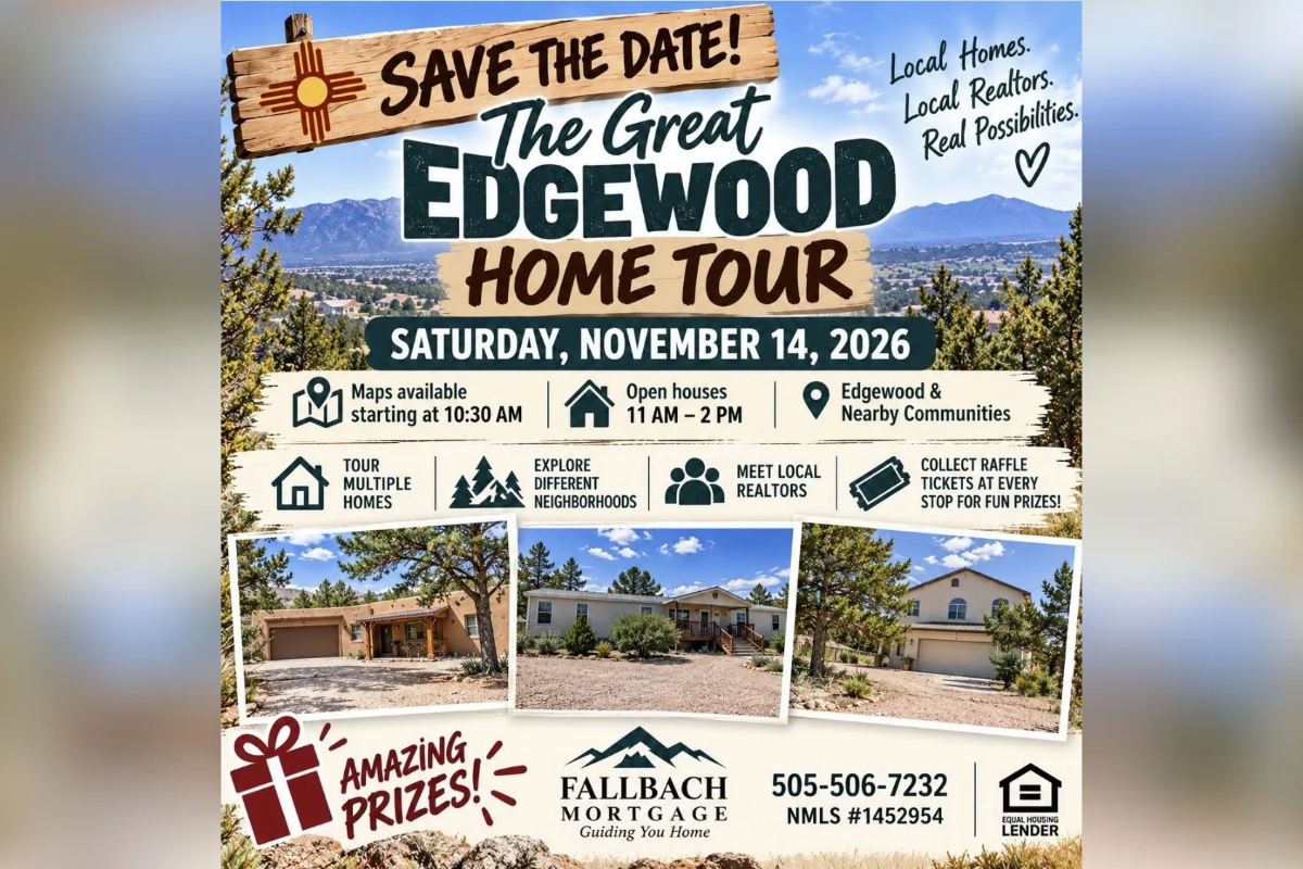 House hunters curious about life east of the Sandias can tour a batch of homes for sale in a single Saturday, and pocket raffle tickets along the way, during The Great Edgewood Home Tour on Nov. 14.