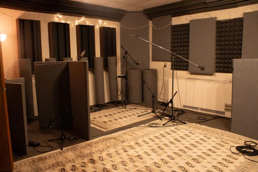 A recording studio at KUNM in the process of being renovated. (Photo by Sara Atencio-Gonzales)