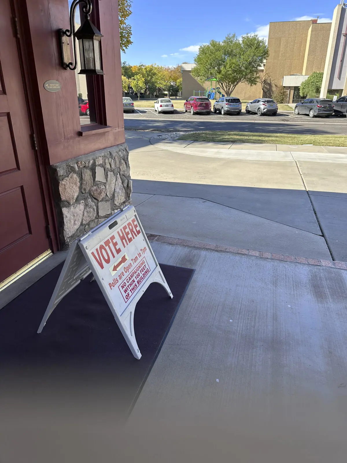 Pictured is the entrance to one of the voting places in Roswell.
