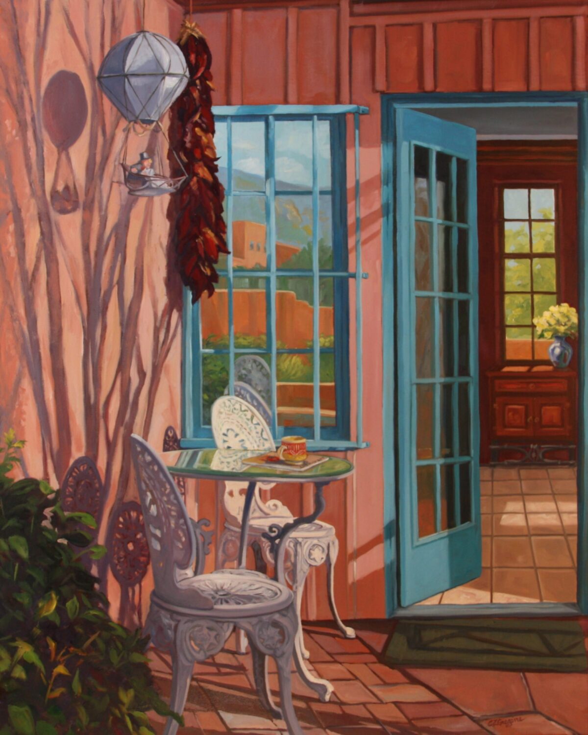 Corner Comforts, Colleen Z Gregoire, oil on canvas, 30” x 24” (Source: Wild Hearts Gallery)