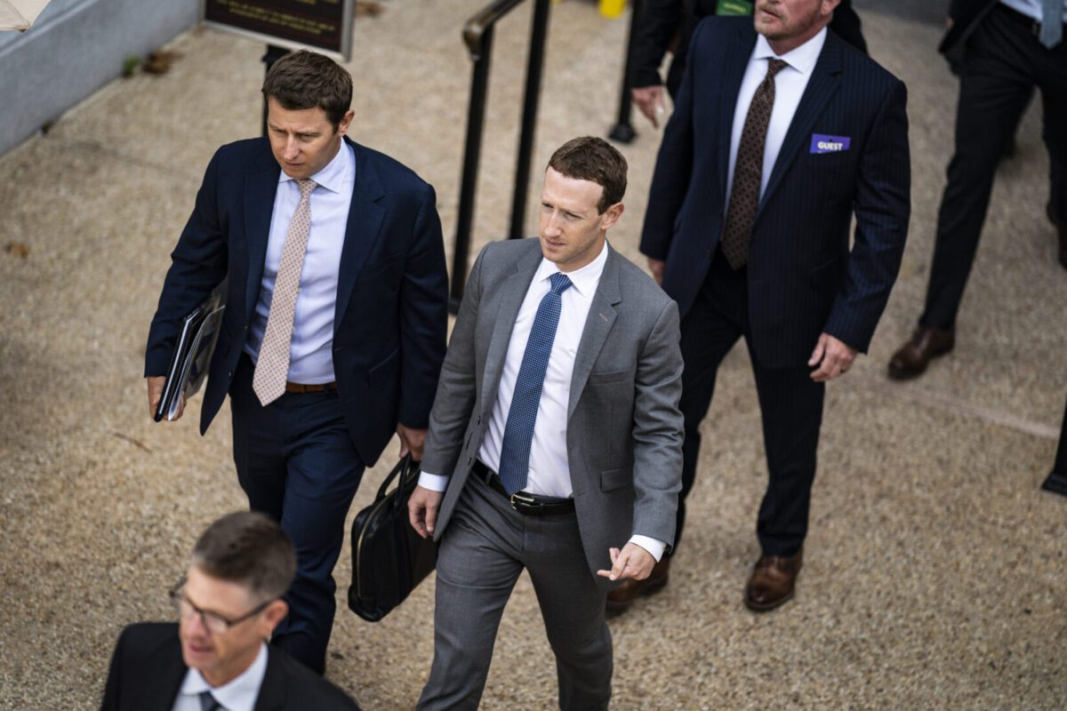 Meta CEO Mark Zuckerberg leaves an event on Capitol Hill in September 2023.